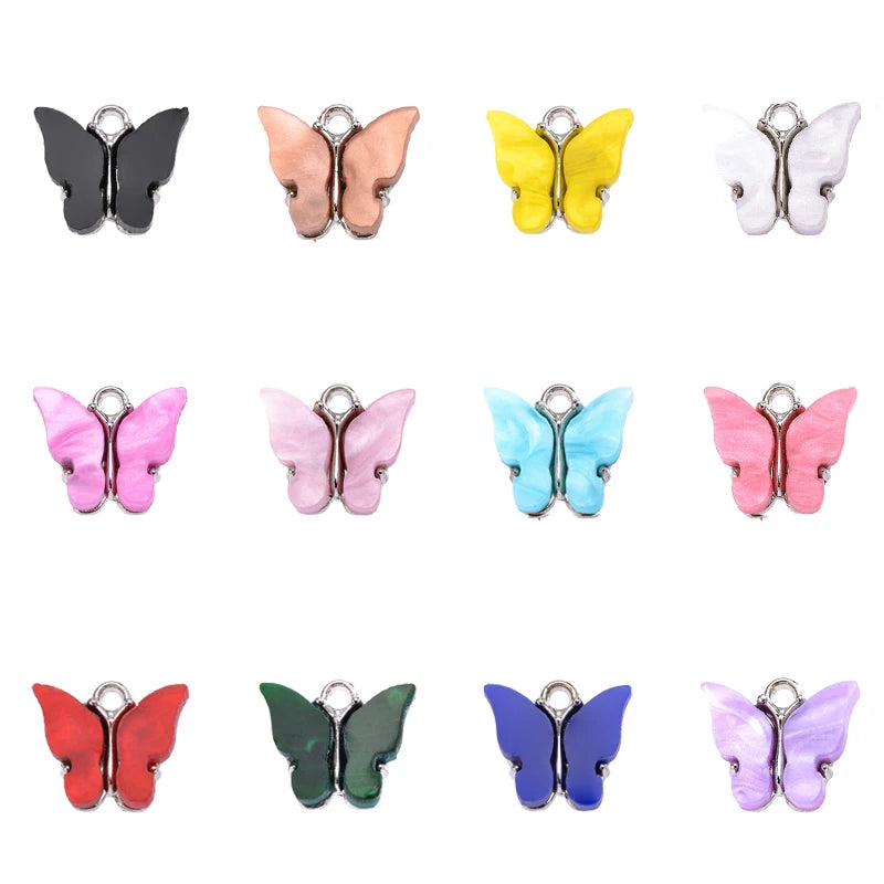 Vibrant Butterfly Resin Charms Set for DIY Women's Dangle Earrings Jewelry Making
