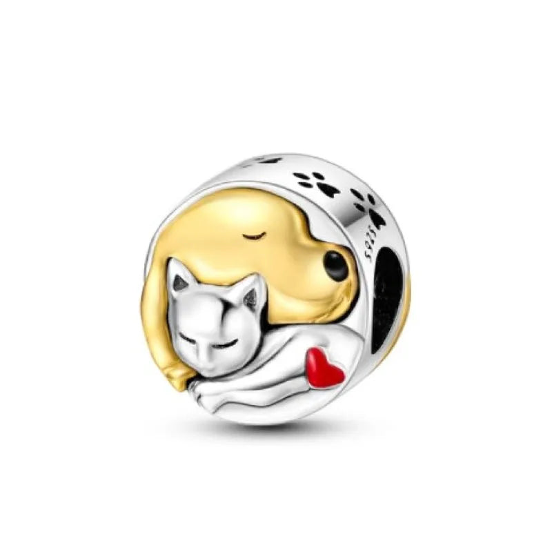 Elegant 925 Silver Cat Bear Ice Cream Pendant Bead for European Bracelet