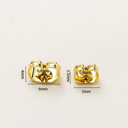 14K 18K Gold Plated Butterfly Earring Back Stoppers for DIY Jewelry Making