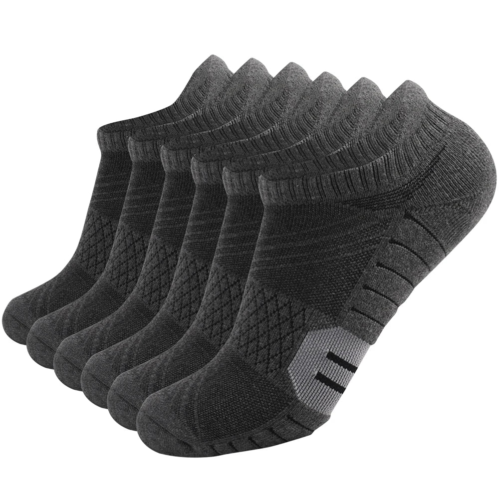 6 Pairs Men Sports Running Heavy Cushion Anti Slip Socks