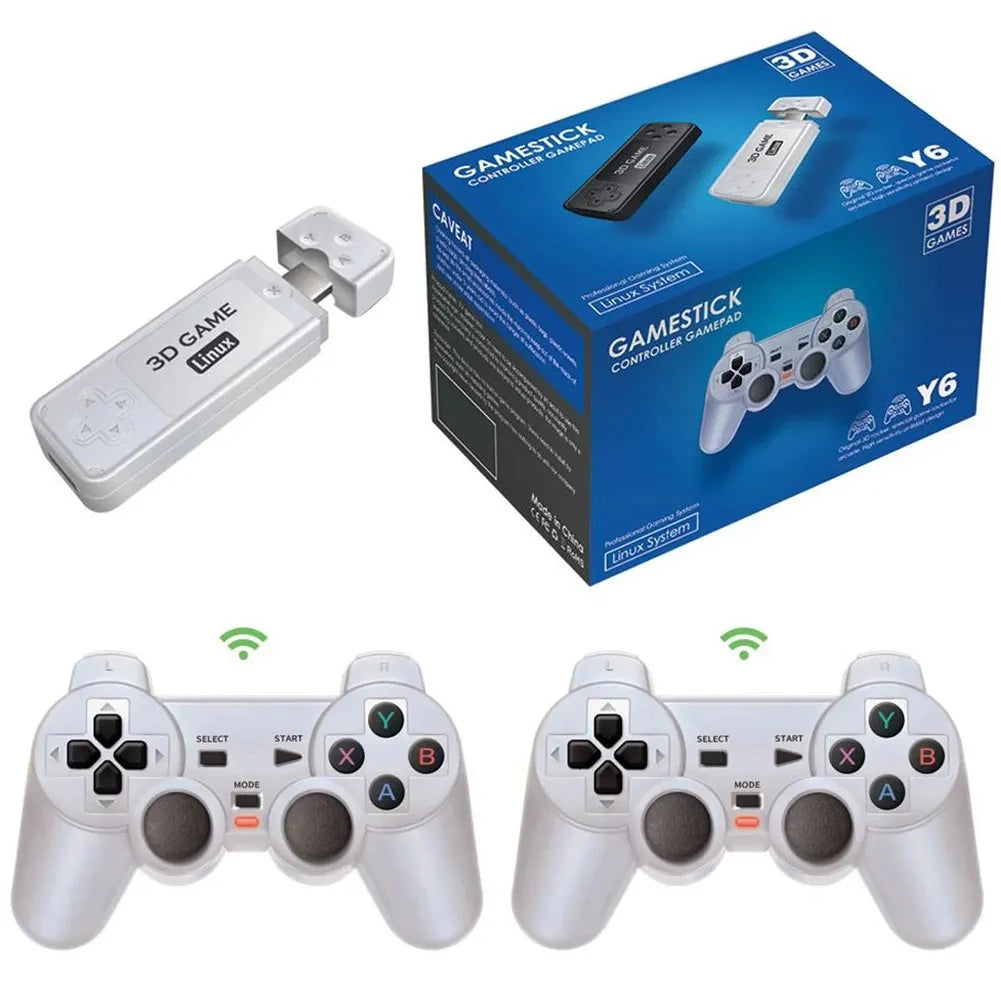 BOYHOM Y6 Retro Game Console 4K 60fps HDMI Low Latency Dual Controllers Portable TV Stick 64GB 128GB Emulation for GBA PSP PS1 N64