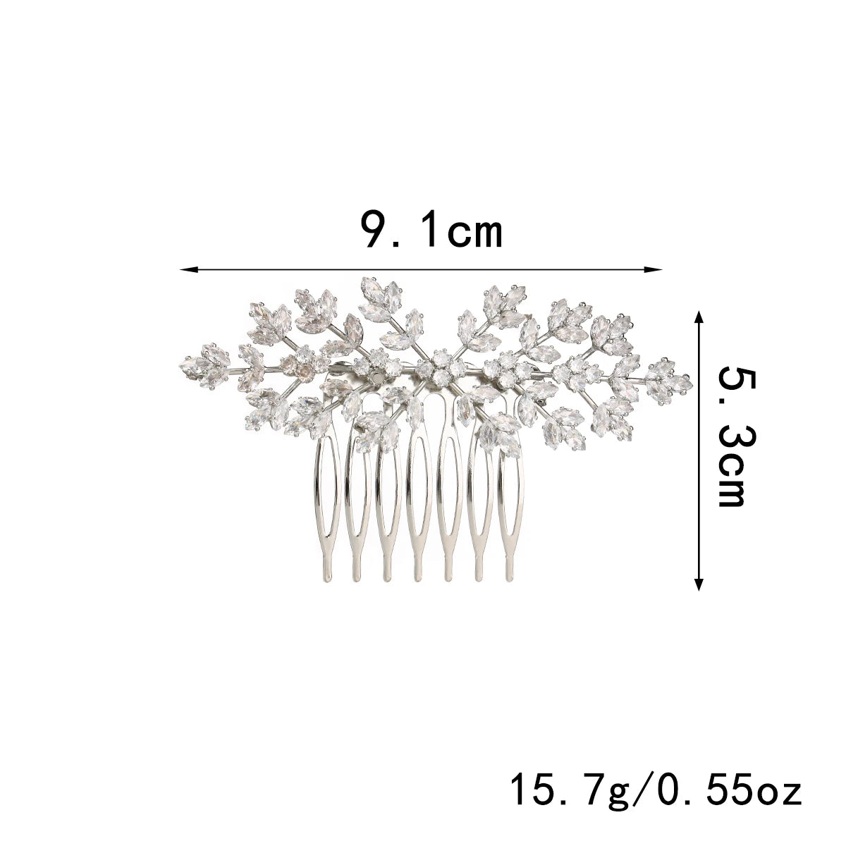 Elegant Zircon Bridal Hair Comb for Women and Girls
