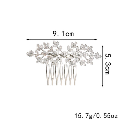 Elegant Zircon Bridal Hair Comb for Women and Girls