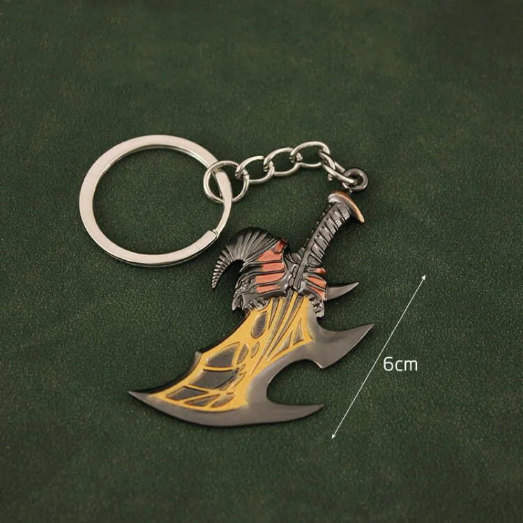 Mini God of War Kratos Blade of Chaos Keychain Metal Model for Men Party Jewelry