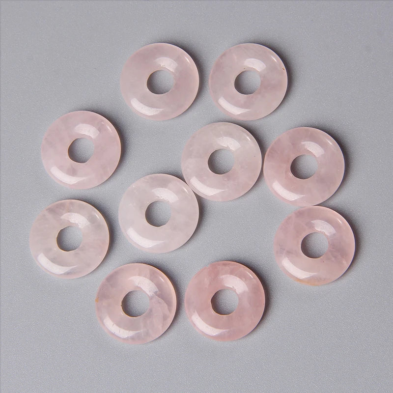 Elegant Labradorite Jade Agate Donut Beads Set for Jewelry Crafting 18mm 5pcs