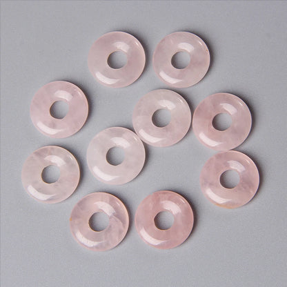 Elegant Labradorite Jade Agate Donut Beads Set for Jewelry Crafting 18mm 5pcs