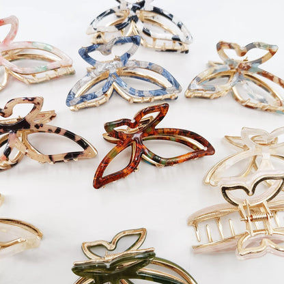 Vintage Green Butterfly Hair Clips Women Retro Metal Hairpin Claw Fashion Hairgrips