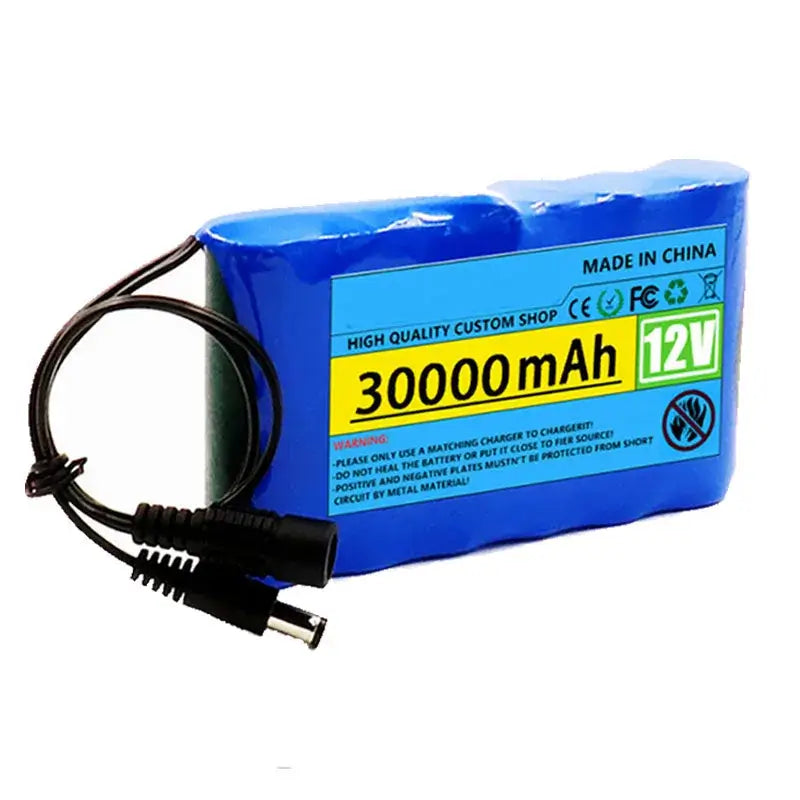 12V 30000mah Lithium Battery Pack Capacity Rechargeable Battery
