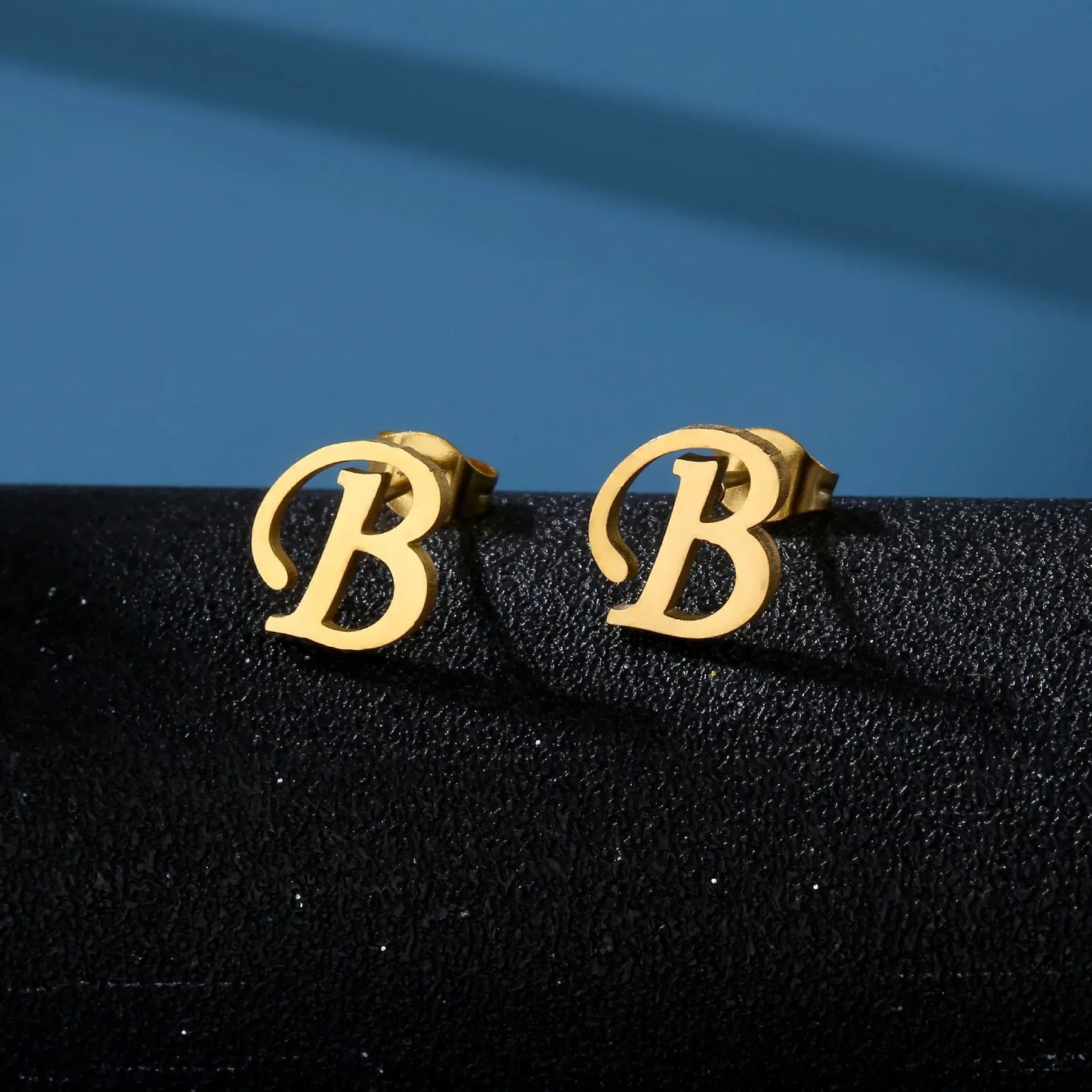 Tiny Stainless Steel Initial Letter Stud Earrings Gift