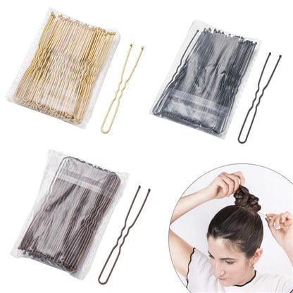 Elegant Bridal U-Shape Hair Pins Set - 50pcs Decorative Clips for Women and Girls