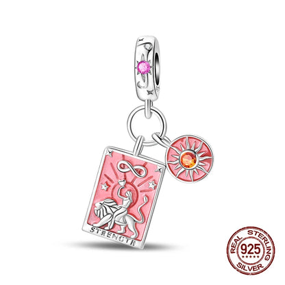 925 Sterling Silver Tarot Hourglass Bead Charm For Bracelet