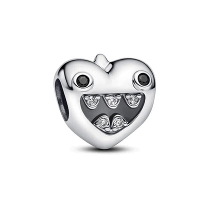 Original 925 Sterling Silver Heart Star Hot Air Balloon Puzzle Charms with Zircon for DIY Necklace and Bracelet Jewelry Gift
