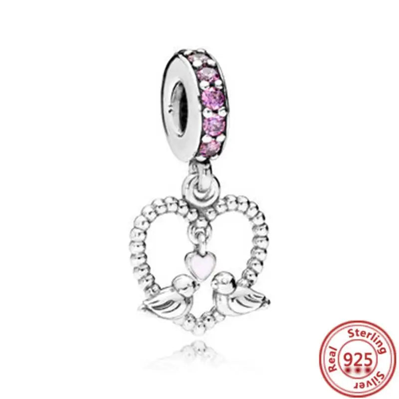 Cute Animal Family Charm Beads for DIY Silver Bracelet Jewelry Making Y504