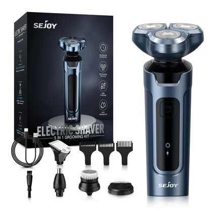 Sejoy 3 In 1 Multifunction Electric Shaver for Men Waterproof Beard and Nose Hair Trimmer with Fast Charging