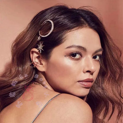 Starry Glam Hair Clip Set - Crystal Side Pins with Rhinestones