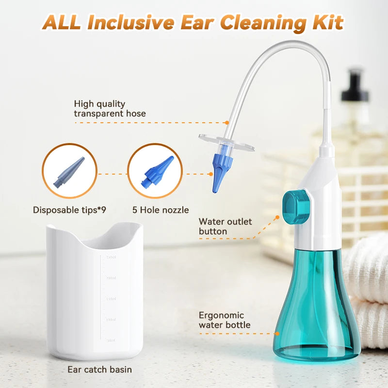 Ear Wax Removal Manual Ear Irrigation Flushing System Ear Wax Clean Tool Safe and Effective Ear Water Cleaner Kit