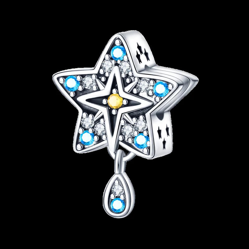 Mystical Zircon Tarot Star Pendant Bead for DIY Women's Jewelry