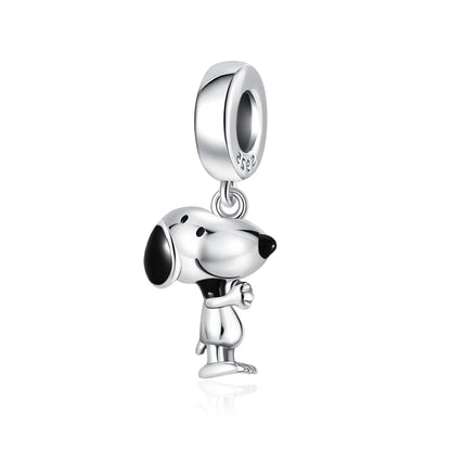 Exquisite 925 Silver Dog Car Bead Bicycle Pendant for DIY European Bracelet Accessories