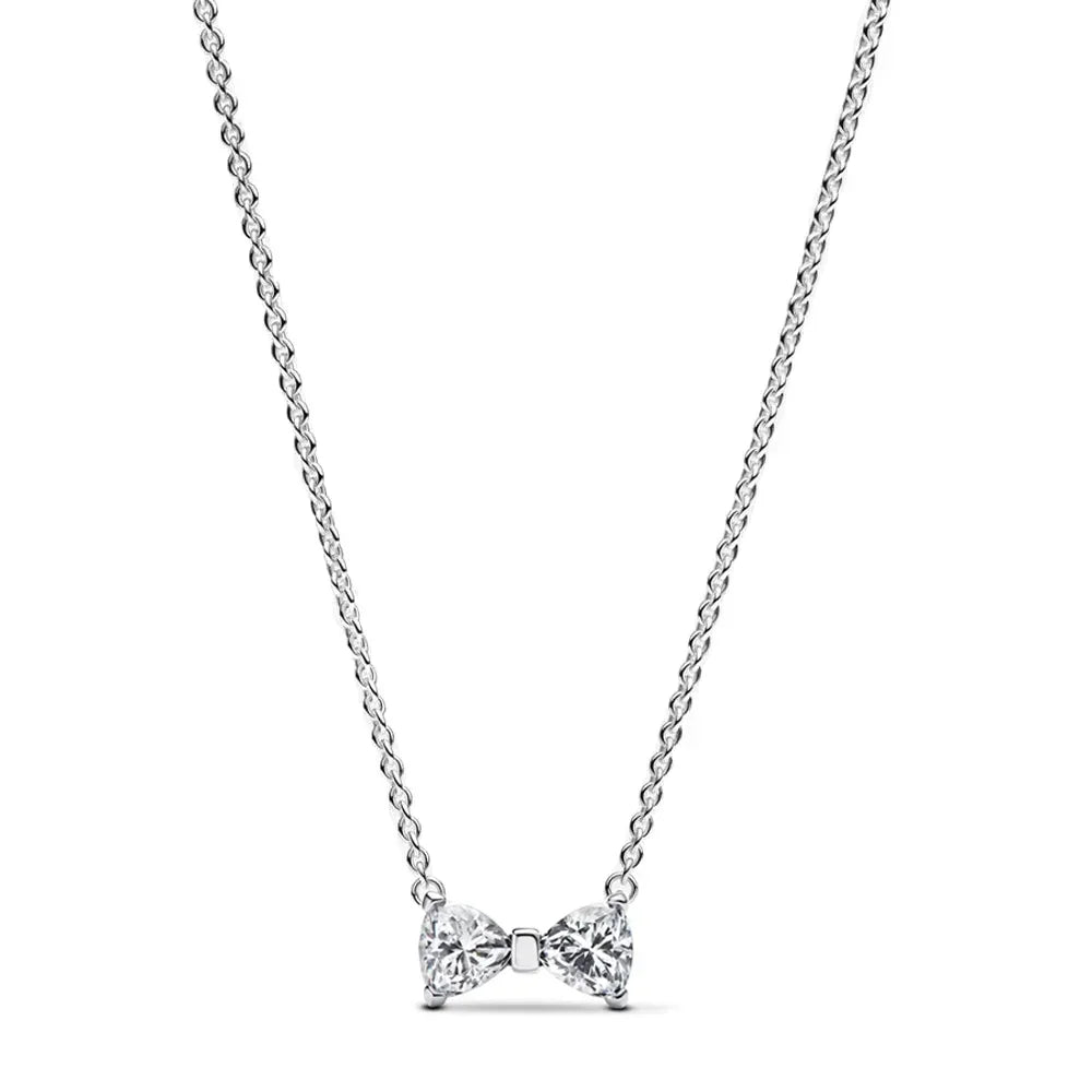 925 Sterling Silver Bow Jewelry Set with Colorful Crystal Zircon for Women Birthday and Valentine Gift