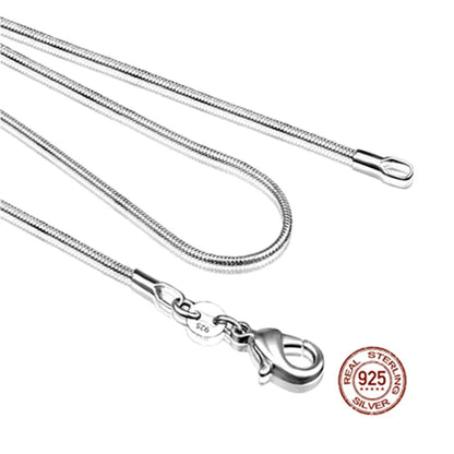 Sterling Silver Snake Chain Necklace for Women 1mm 16-24 Inch Fashion Jewelry Width 1mm