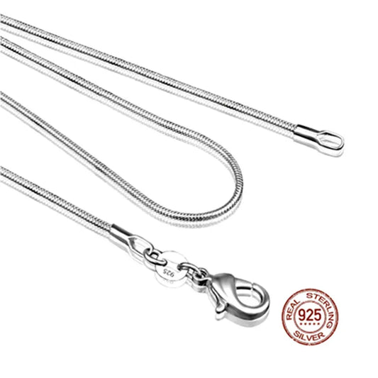Sterling Silver Snake Chain Necklace for Women 1mm 16-24 Inch Fashion Jewelry Width 1mm