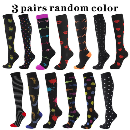3 Pairs Compression Socks For Women Long Support Nurses