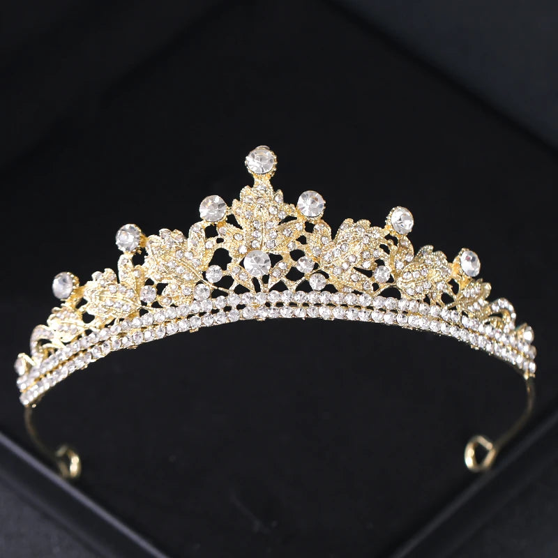 Gold Crystal Bridal Tiara - Top-Rated Rhinestone Headband for Weddings Gold 3