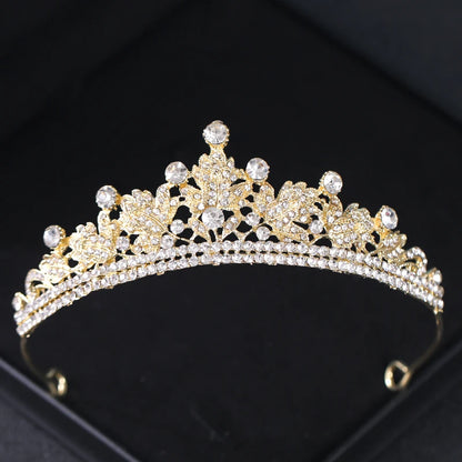 Gold Crystal Bridal Tiara - Top-Rated Rhinestone Headband for Weddings Gold 3