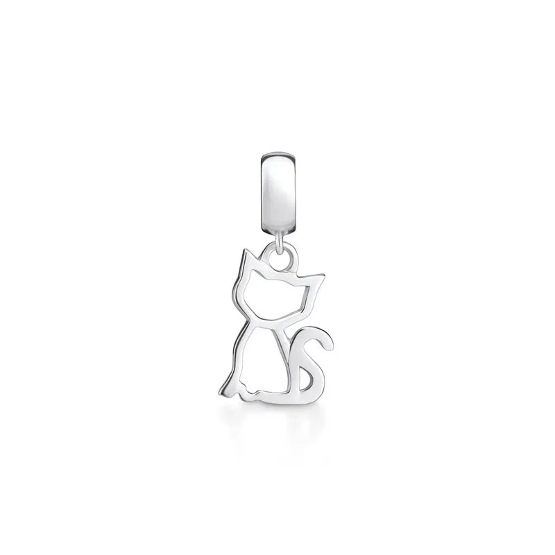 Exquisite 925 Silver Cat Claw Pendant Beads with Safety Chain for European Bracelets B3199
