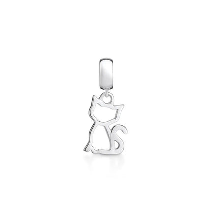 Exquisite 925 Silver Cat Claw Pendant Beads with Safety Chain for European Bracelets B3199