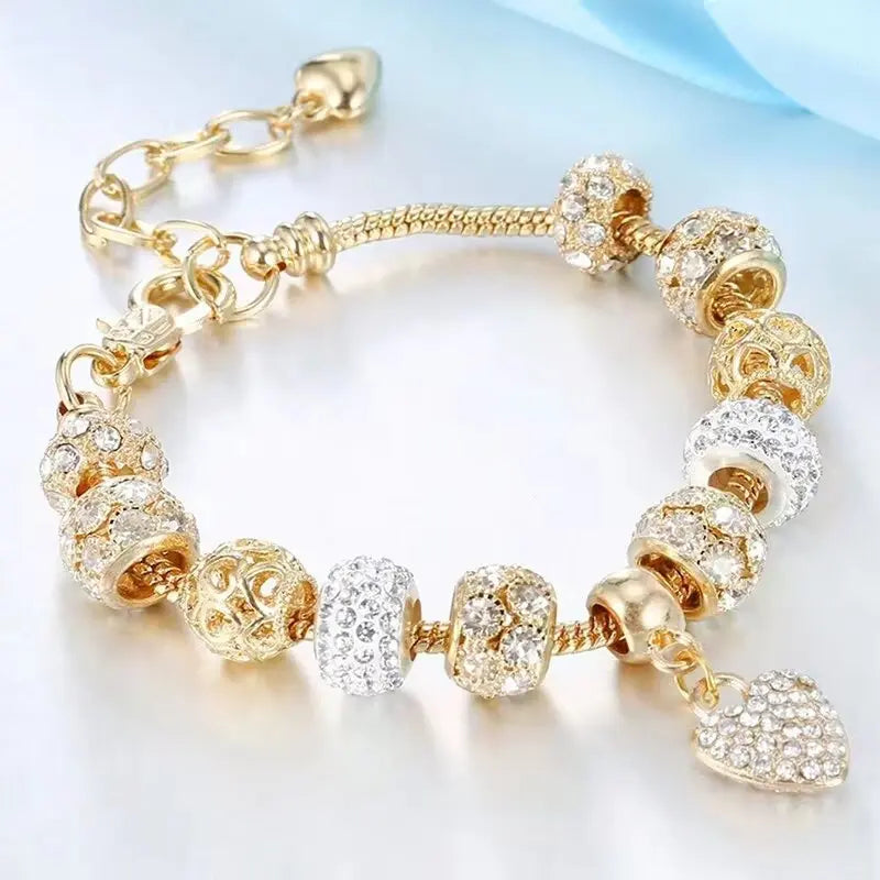 Women's Fashion Beaded Love Bracelet Exquisite Sterling Silver Jewelry for Every Occasion SMT005