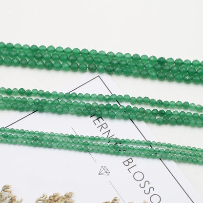 Green Agate Faceted Spacer Beads for DIY Jewelry Making - Necklace and Bracelet Accessories 38cm