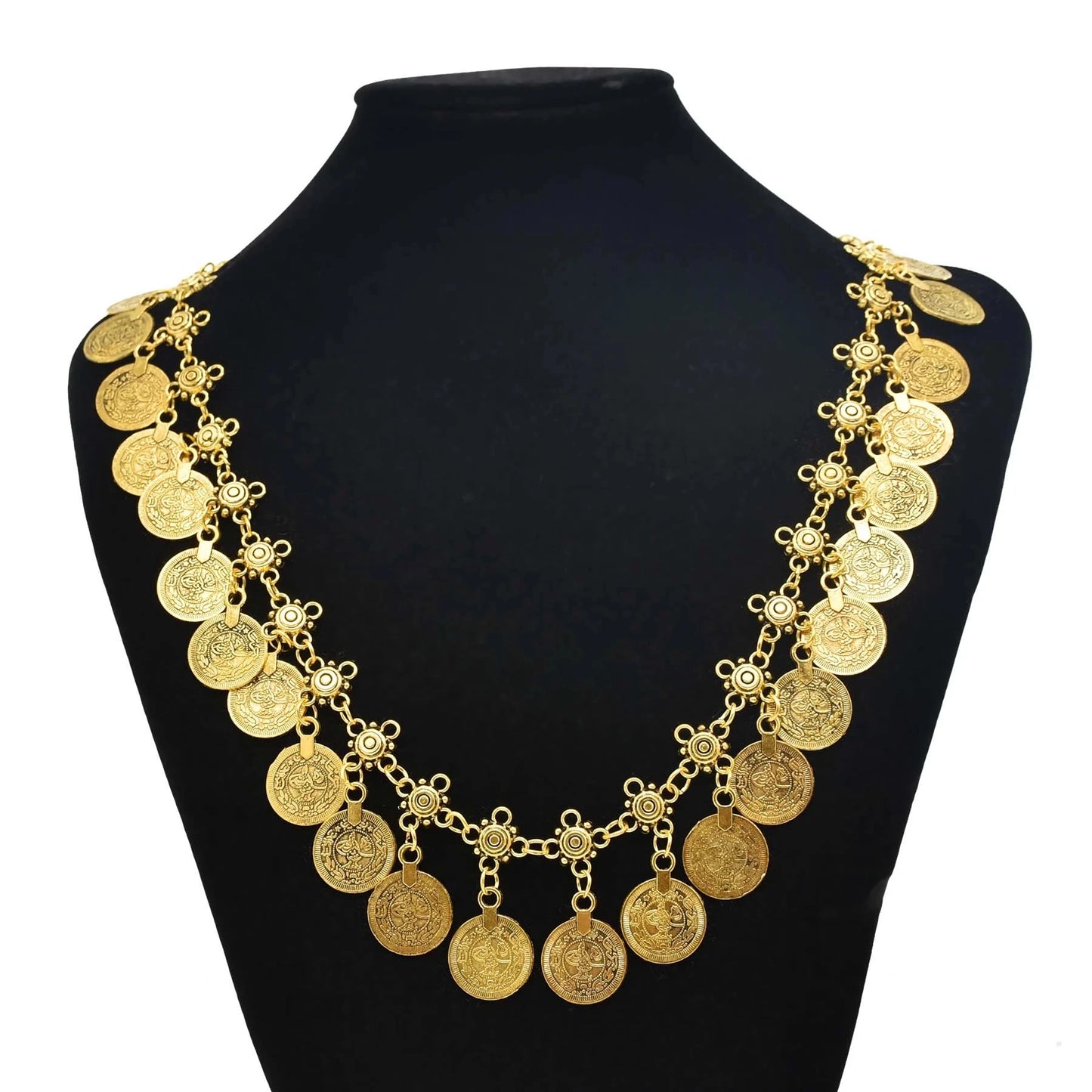 Indian Vintage Coin Tassel Choker Necklace for Women Ethnic Boho Jewelry Gift