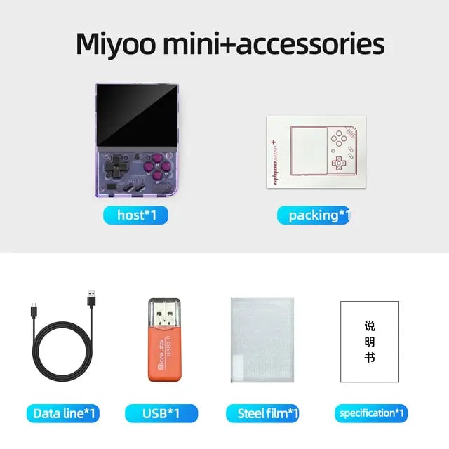 MIYOO Mini Plus V2 Portable Retro Handheld Game Console 3.5 Inch IPS 640x480 Linux System 64GB 128GB Preloaded 15K 25K Games Classic Gift