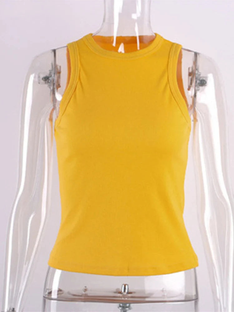Ribbed Knitted Tank Top For Women Off Shoulder White Black