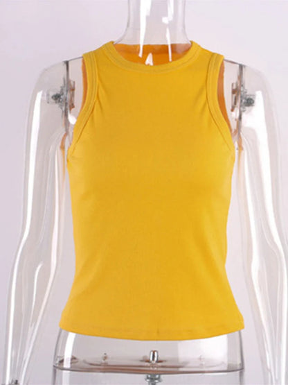 Ribbed Knitted Tank Top For Women Off Shoulder White Black