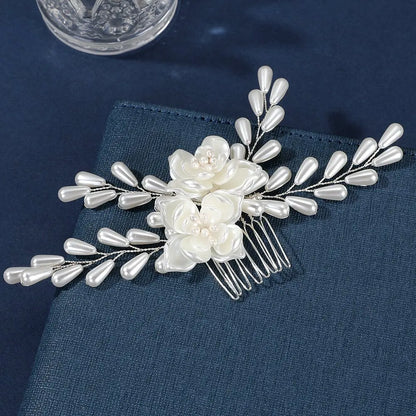 Korean Pearl Hair Combs - Handmade Hairpins & Clips for Women, Brides & Girls GE-15