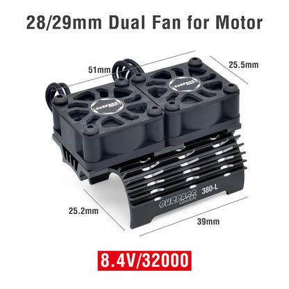 Surpass Hobby RC Motor Fan Cooling Fan Heatsink Metal 28-36mm 28 29mm Red