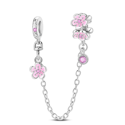 925 Sterling Silver Clover Daisy Star Moon Pavé Safety Chain Bow Necklace and Bracelet Set Luxury Fine Jewelry for Women