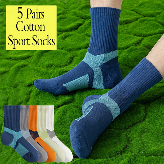 Marathon Running Socks Men Breathable Anti Odor Crew