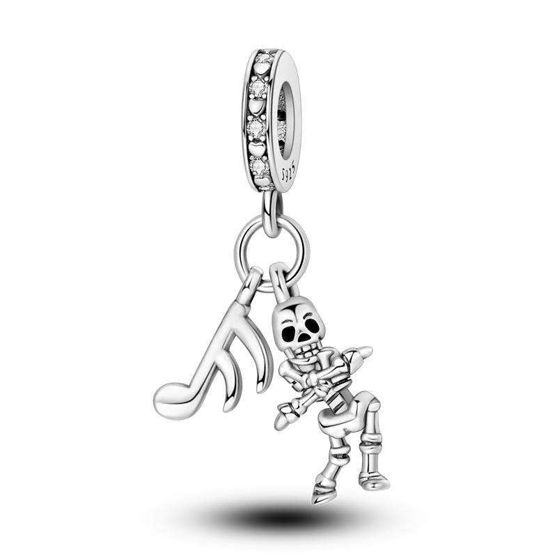 Silver Star Moon Heart Charm Bracelet with CZ Beads and Angel Wing Pendant for Women KTC1319