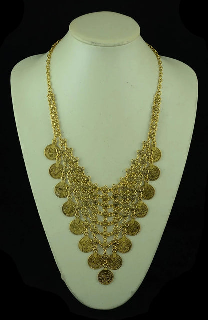 Indian Vintage Coin Tassel Choker Necklace for Women Ethnic Boho Jewelry Gift
