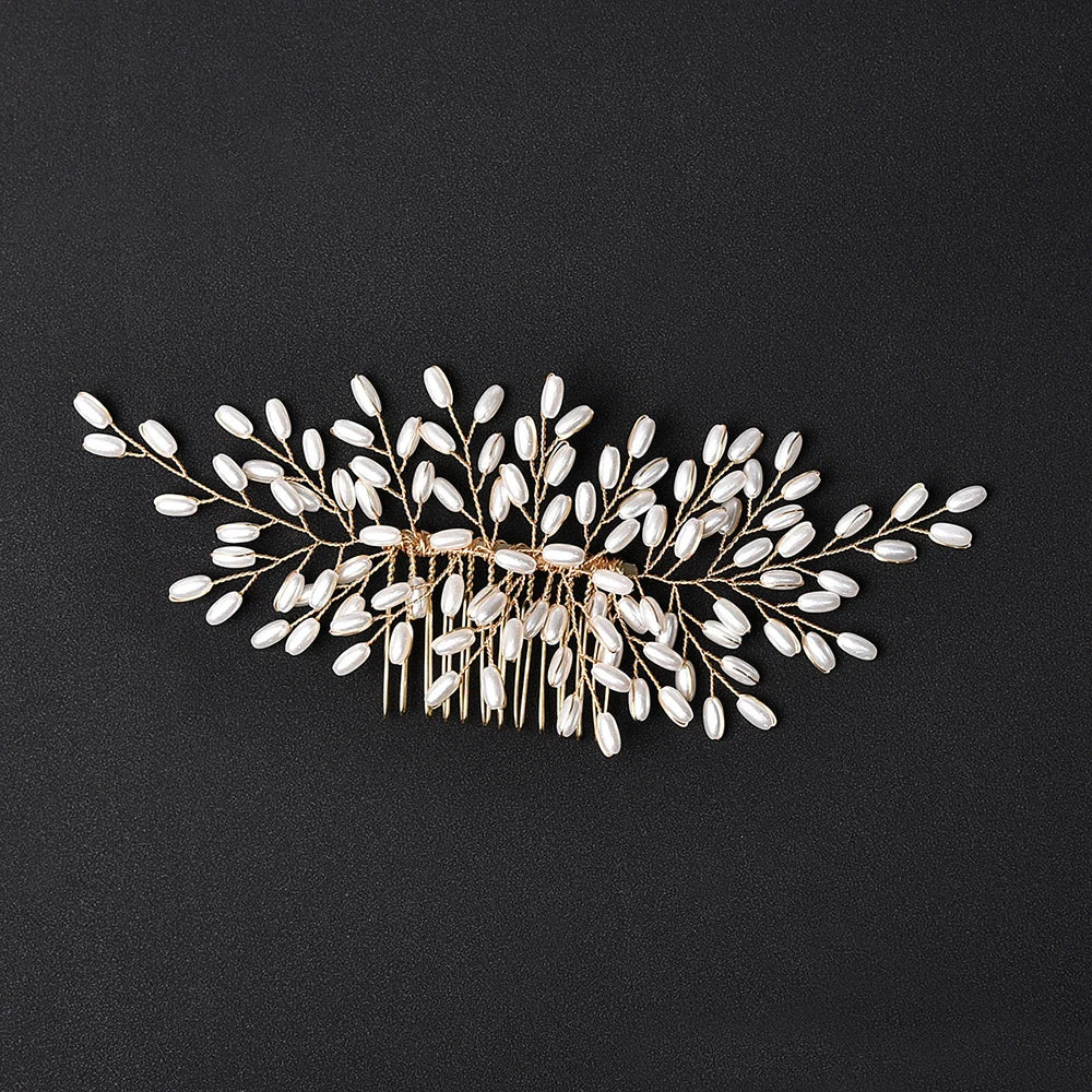 Korean Pearl Hair Combs - Handmade Hairpins & Clips for Women, Brides & Girls GE-1