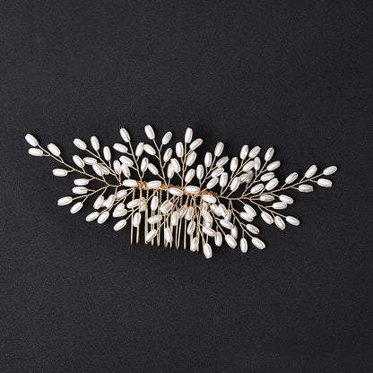 Korean Pearl Hair Combs - Handmade Hairpins & Clips for Women, Brides & Girls GE-1