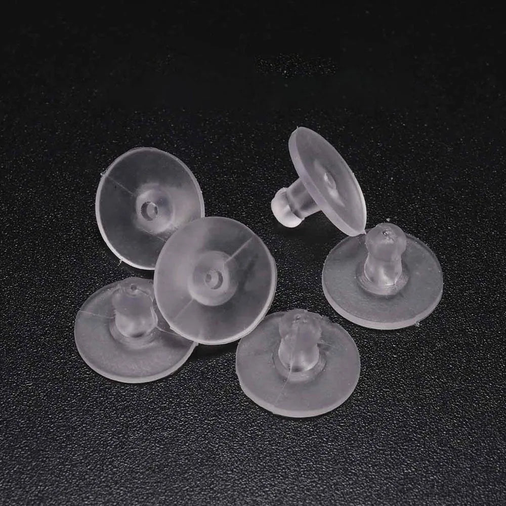 Silicone Earring Backs Set of 100 Round Ear Plug Stoppers for Jewelry DIY