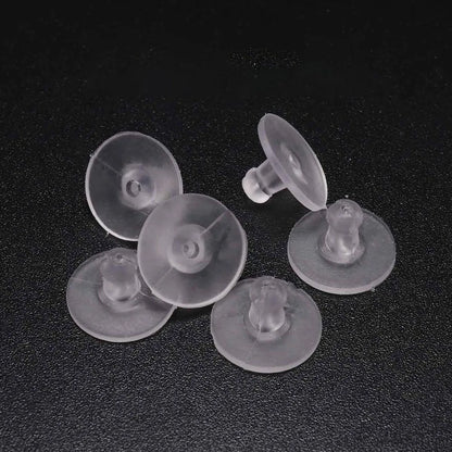 Silicone Earring Backs Set of 100 Round Ear Plug Stoppers for Jewelry DIY