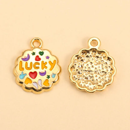 Gold-Plated Enamel Letter Charms Set for DIY Jewelry and Accessories