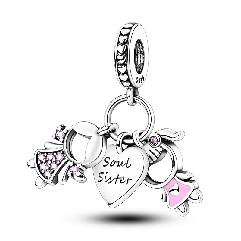 Pink Butterfly Luminous Firefly Dangle Charms 925 Sterling Silver Beads for DIY Jewelry KTC530