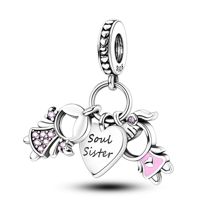 Pink Butterfly Luminous Firefly Dangle Charms 925 Sterling Silver Beads for DIY Jewelry KTC530