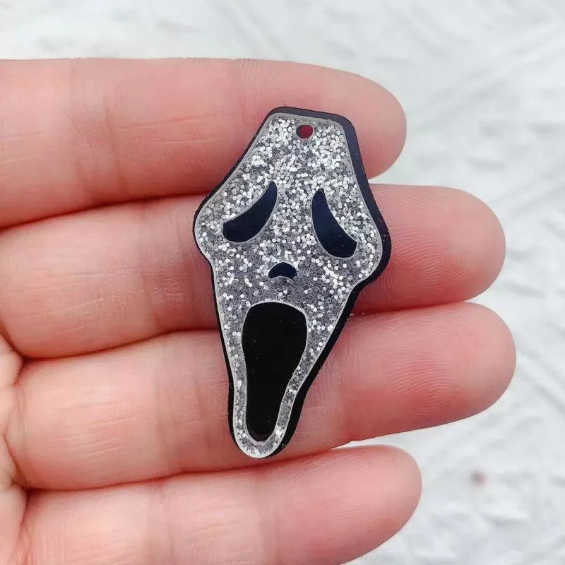 10Pcs Halloween Ghost Acrylic Skull Charms For DIY Jewelry